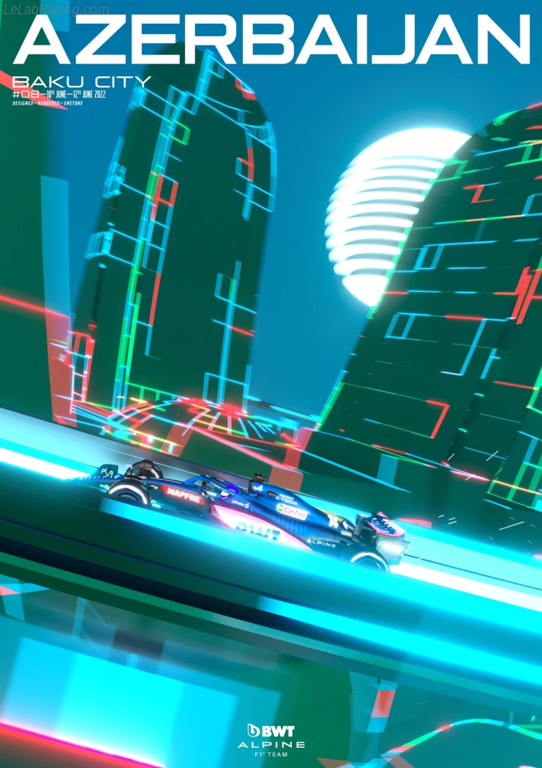 Poster équipe Grand Prix automobile d'Azerbaïdjan 2022