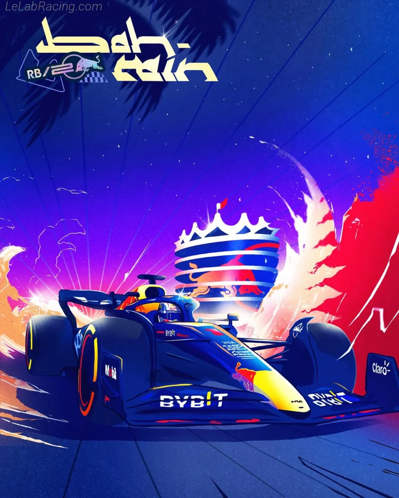 Poster équipe Grand Prix automobile de Bahreïn 2024