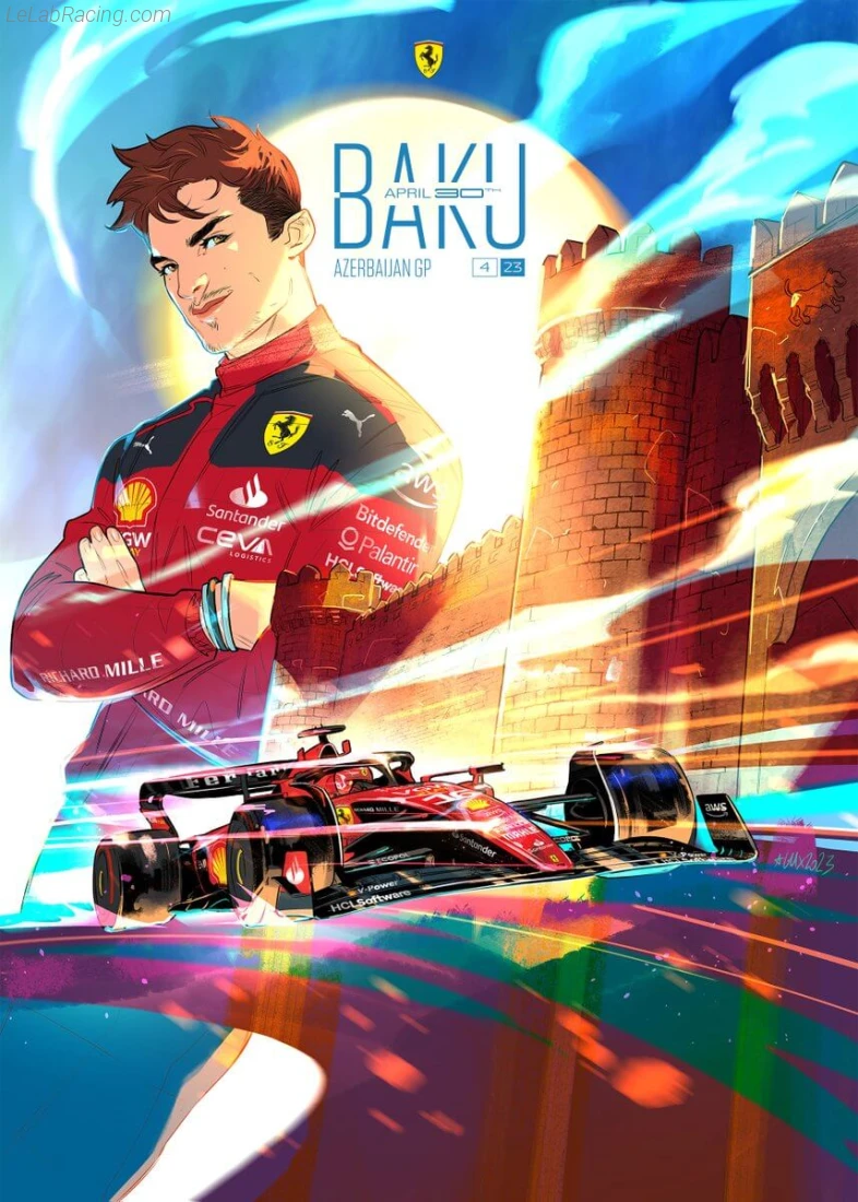 Poster équipe Grand Prix automobile d'Azerbaïdjan 2023