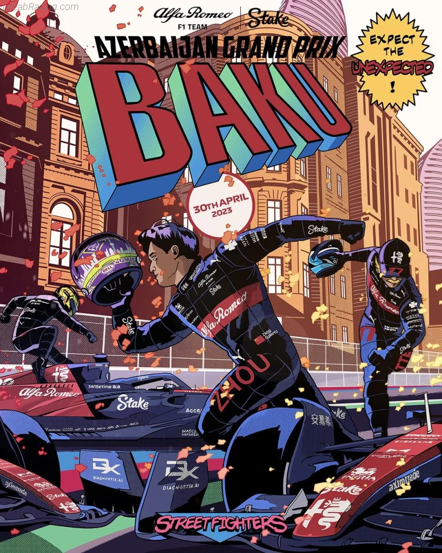Poster équipe Grand Prix automobile d'Azerbaïdjan 2023