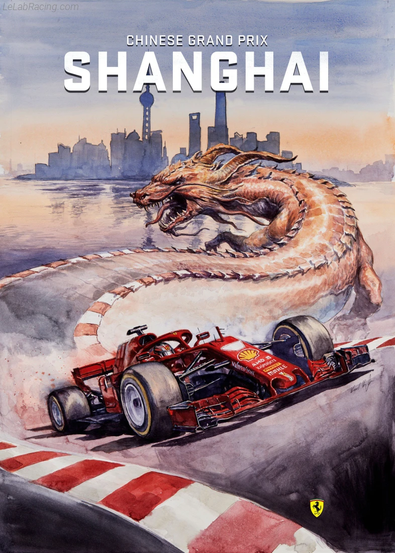 Poster équipe Grand Prix automobile de Chine 2018
