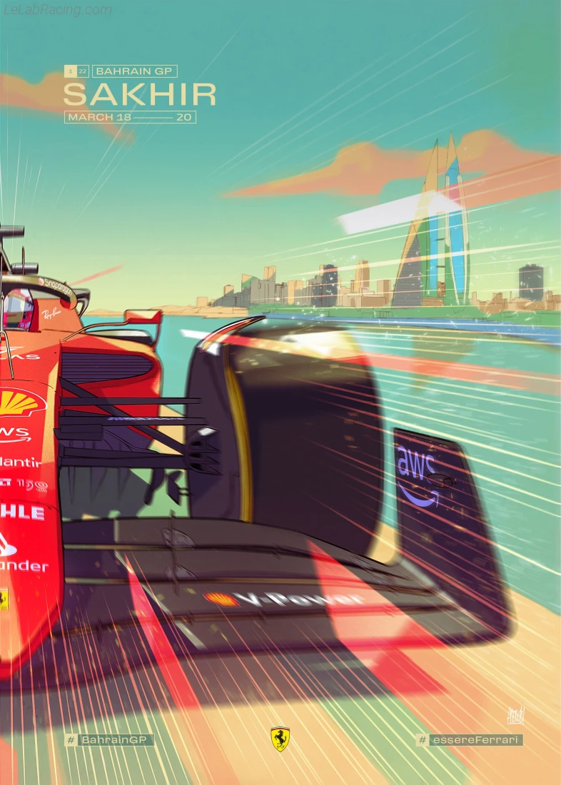 Poster équipe Grand Prix automobile de Bahreïn 2022