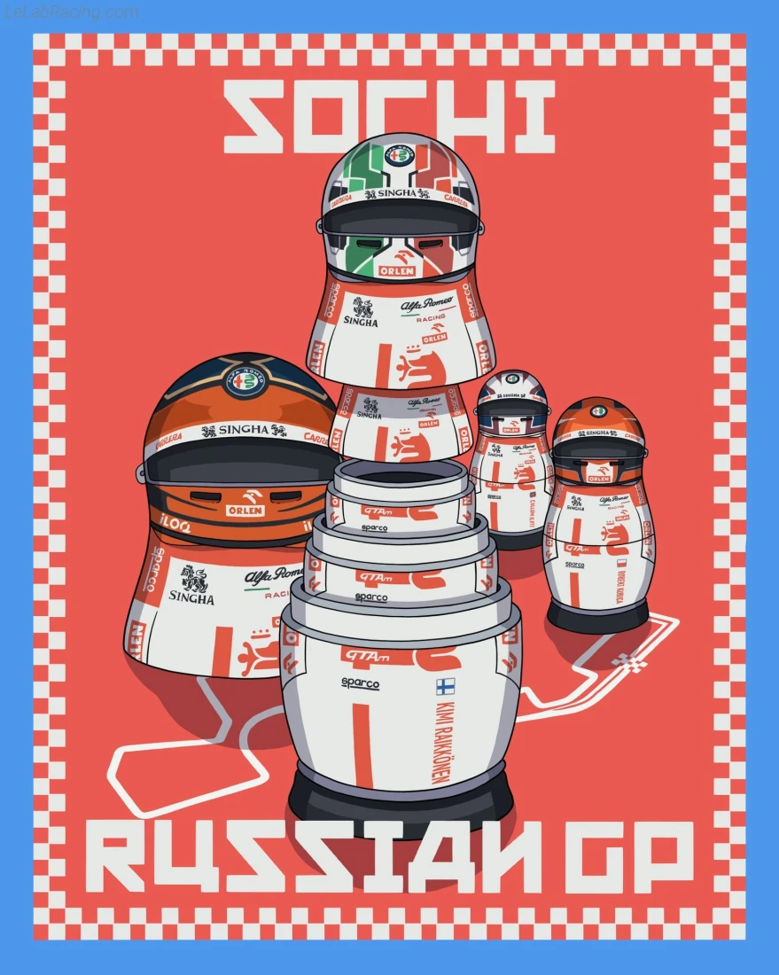 Poster équipe Grand Prix automobile de Russie 2021