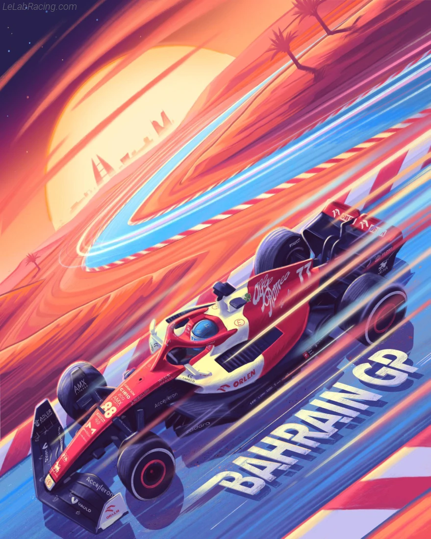Poster équipe Grand Prix automobile de Bahreïn 2022