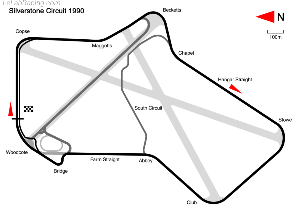 Tracé du circuit Silverstone Circuit 1983