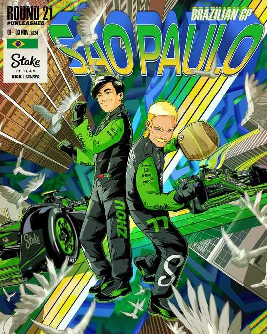 Poster équipe Grand Prix automobile de São Paulo 2024