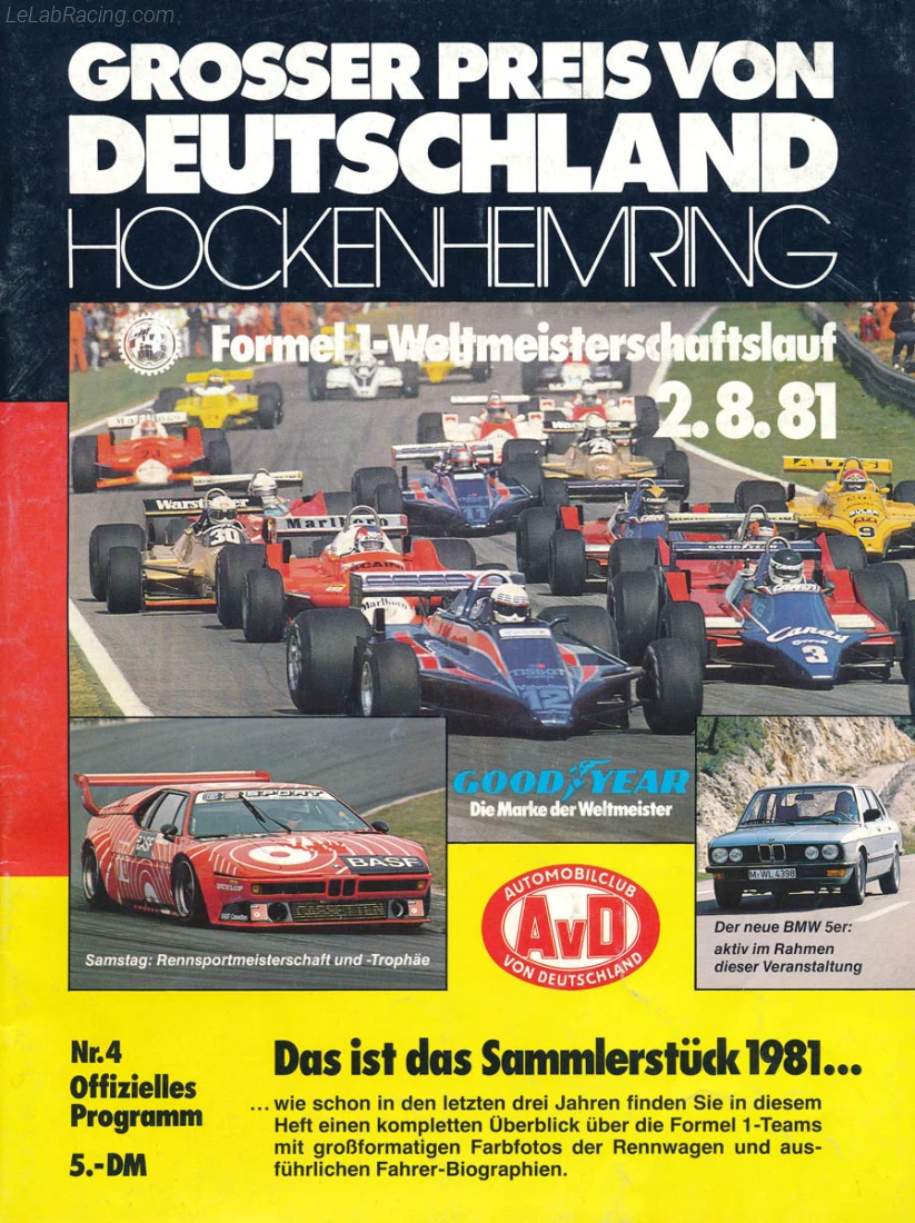 Poster d'un grand prix de la saison de F1 1981
