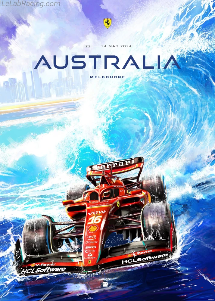 Poster équipe Grand Prix automobile d'Australie 2024