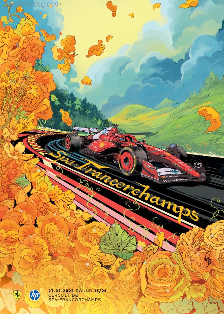 Poster équipe Grand Prix automobile de Belgique 2025