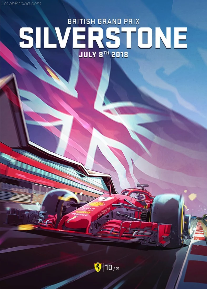 Poster équipe Grand Prix automobile de Grande-Bretagne 2018