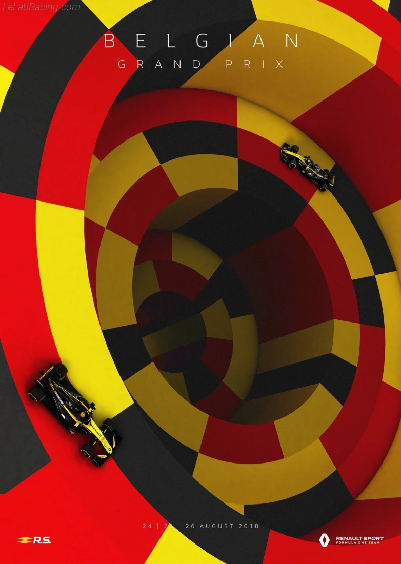 Poster équipe Grand Prix automobile de Belgique 2018