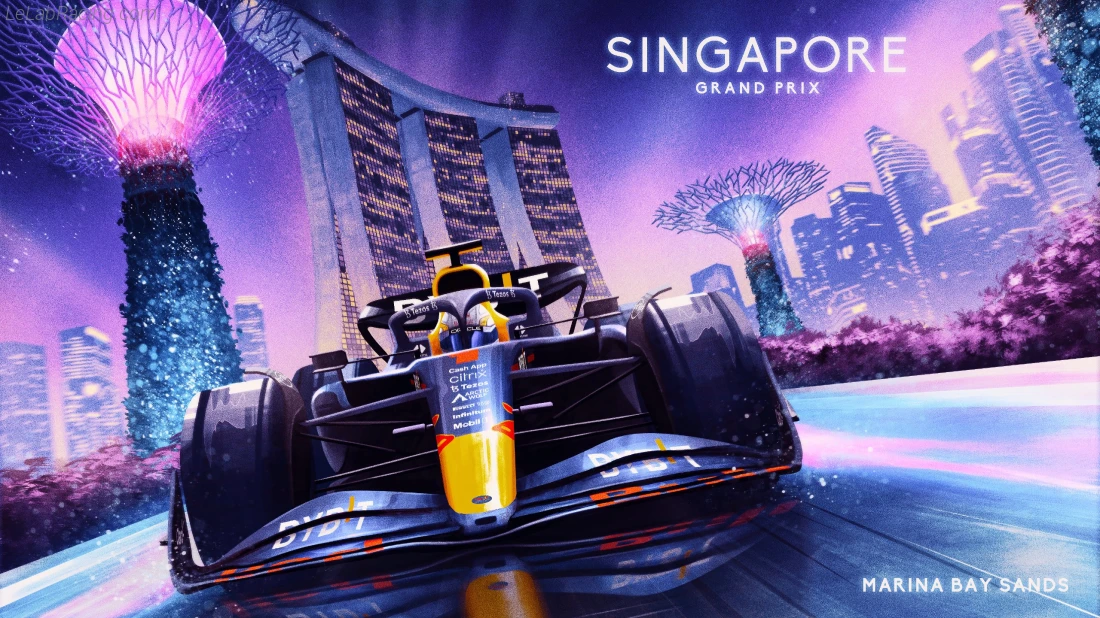 Poster équipe Grand Prix automobile de Singapour 2022