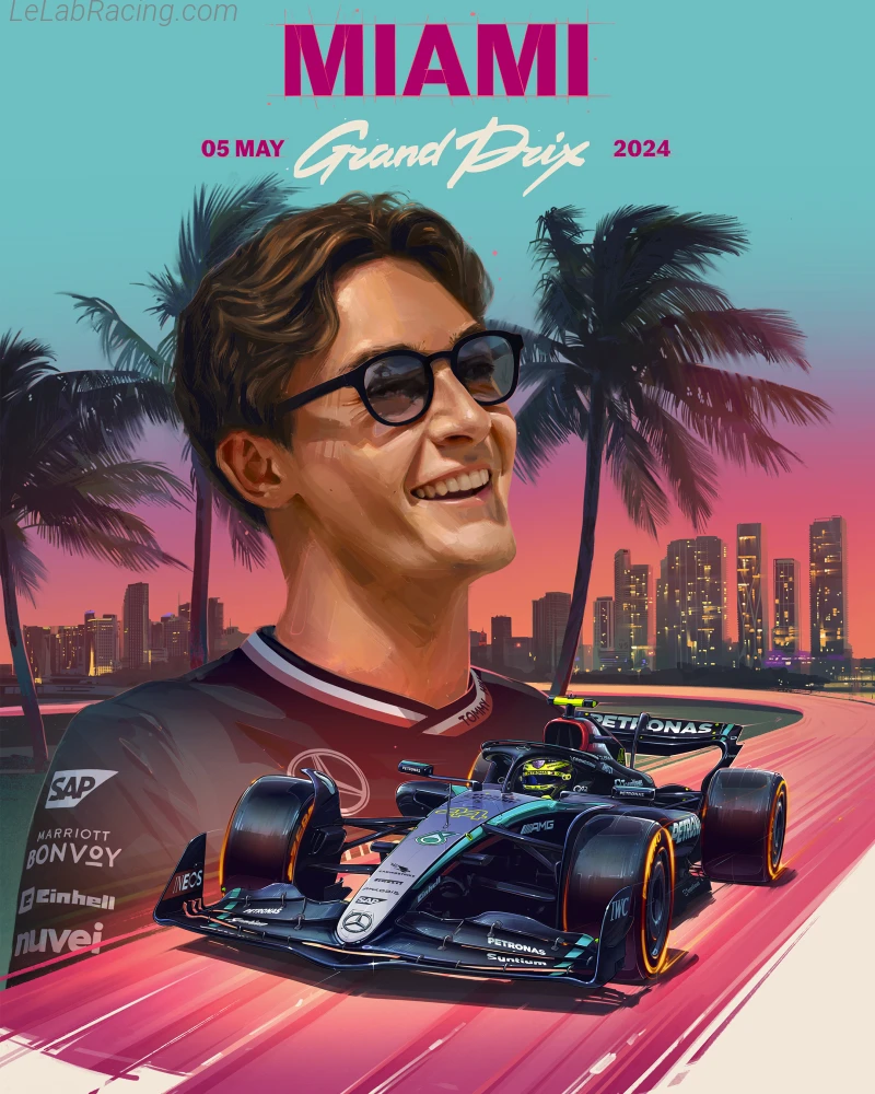 Poster équipe Grand Prix automobile de Miami 2024
