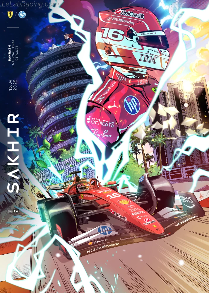 Poster équipe Grand Prix automobile de Bahreïn 2025