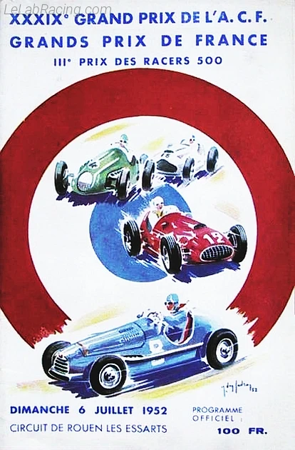 Poster d'un grand prix de la saison de F1 1952