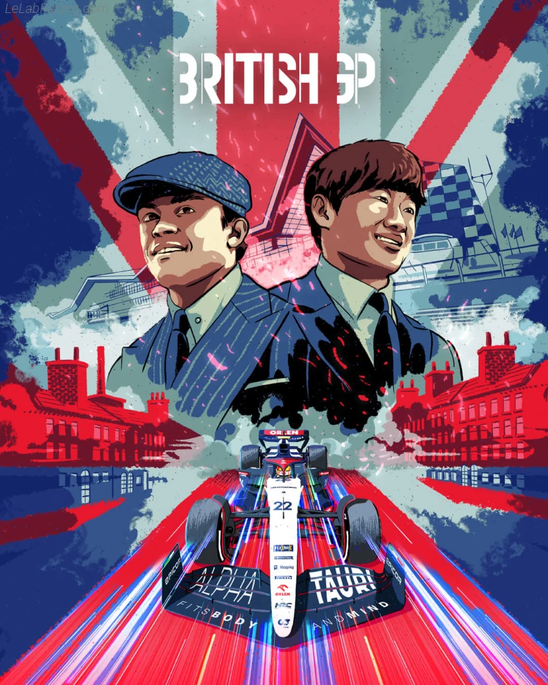 Poster équipe Grand Prix automobile de Grande-Bretagne 2023