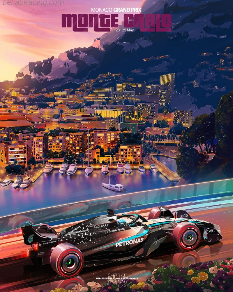 Poster équipe Grand Prix automobile de Monaco 2025
