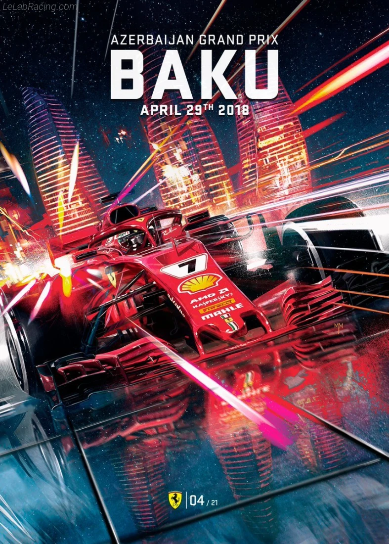 Poster équipe Grand Prix automobile d'Azerbaïdjan 2018