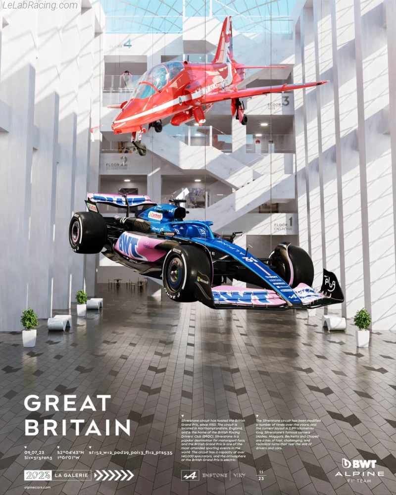 Poster équipe Grand Prix automobile de Grande-Bretagne 2023