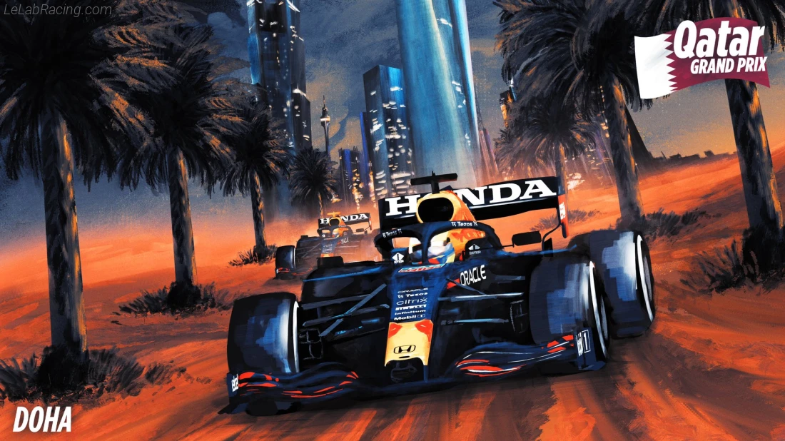 Poster équipe Grand Prix automobile du Qatar 2021