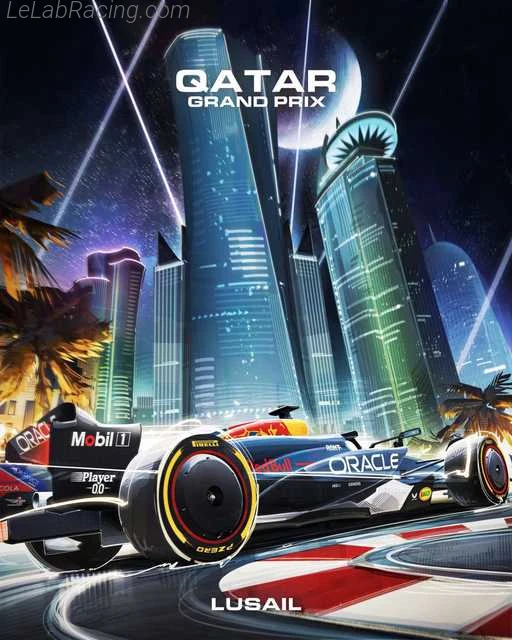 Poster équipe Grand Prix automobile du Qatar 2024
