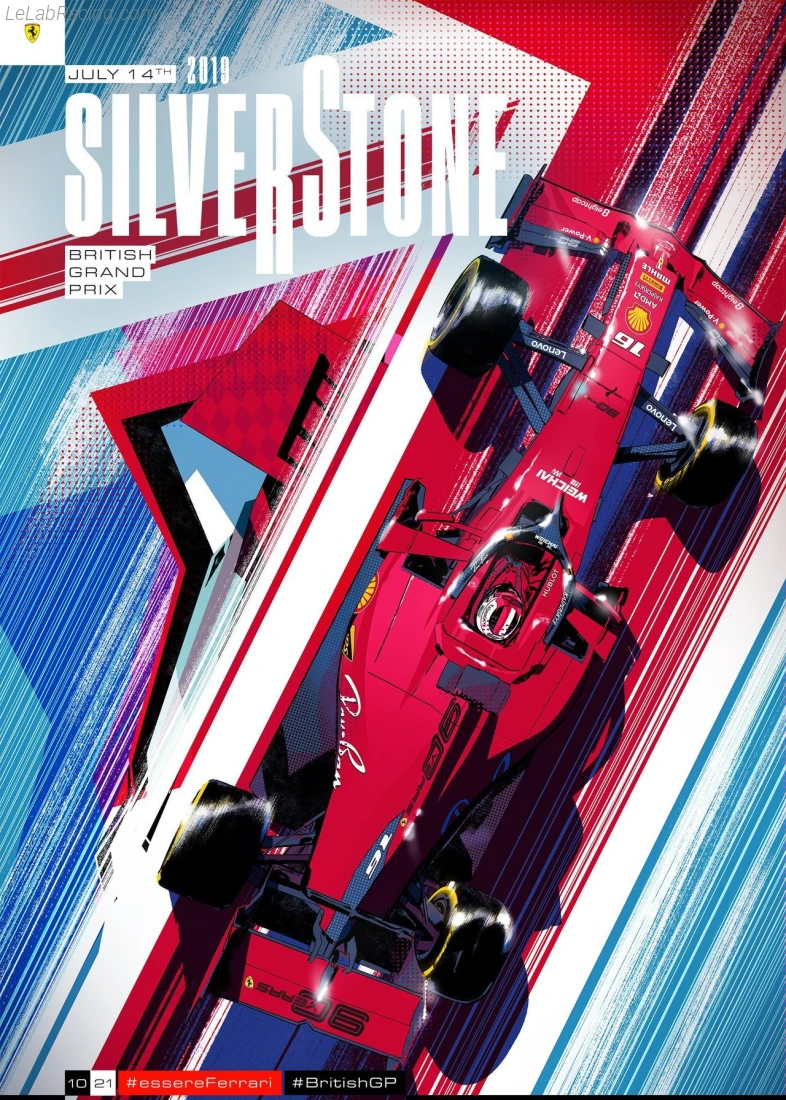 Poster équipe Grand Prix automobile de Grande-Bretagne 2019