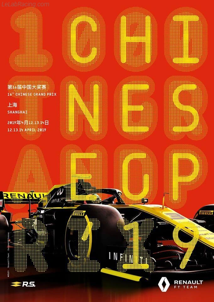Poster équipe Grand Prix automobile de Chine 2019