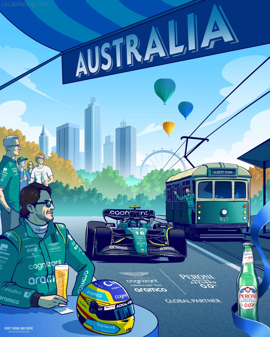Poster équipe Grand Prix automobile d'Australie 2023