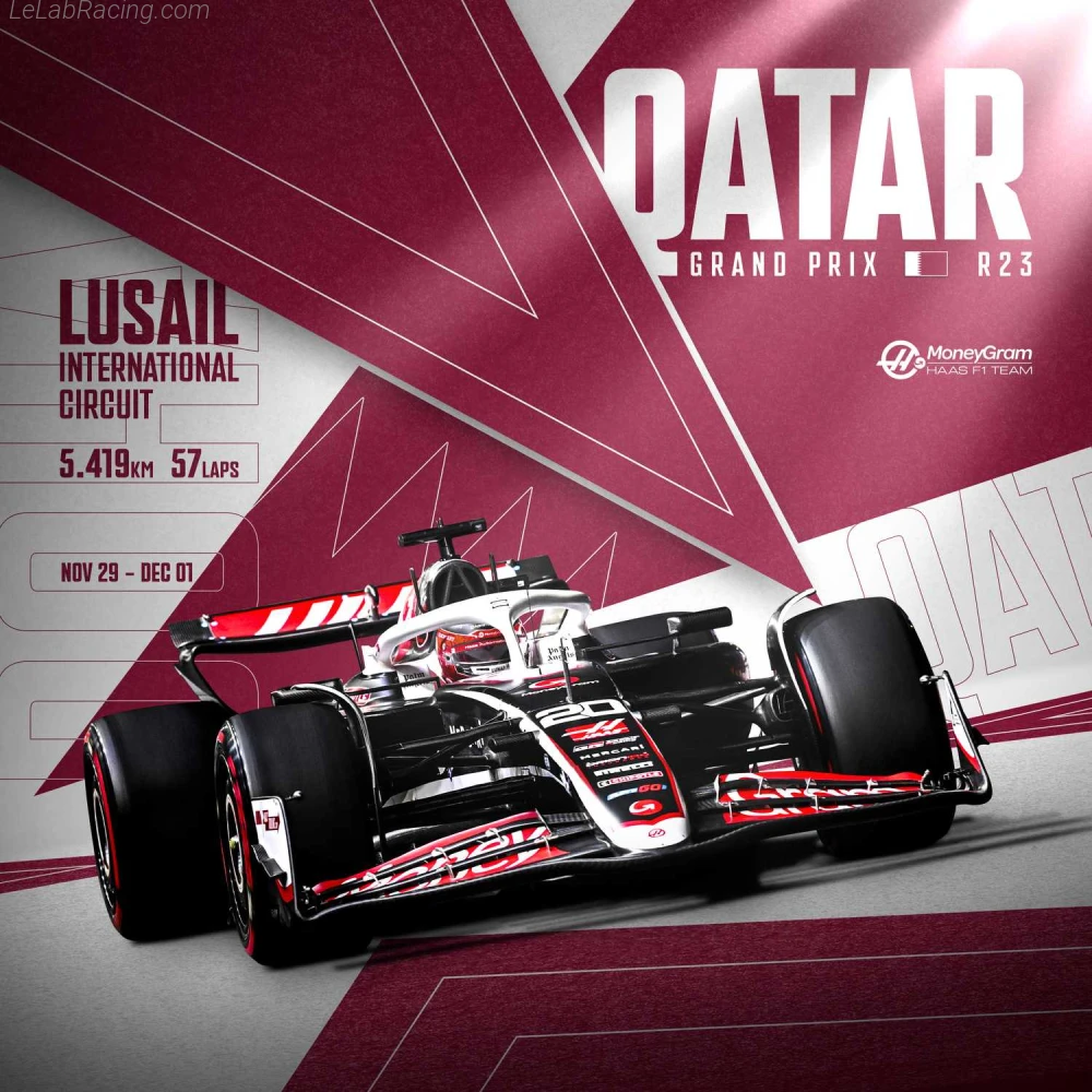 Poster équipe Grand Prix automobile du Qatar 2024