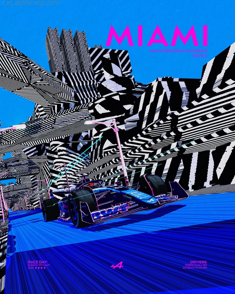 Poster équipe Grand Prix automobile de Miami 2024