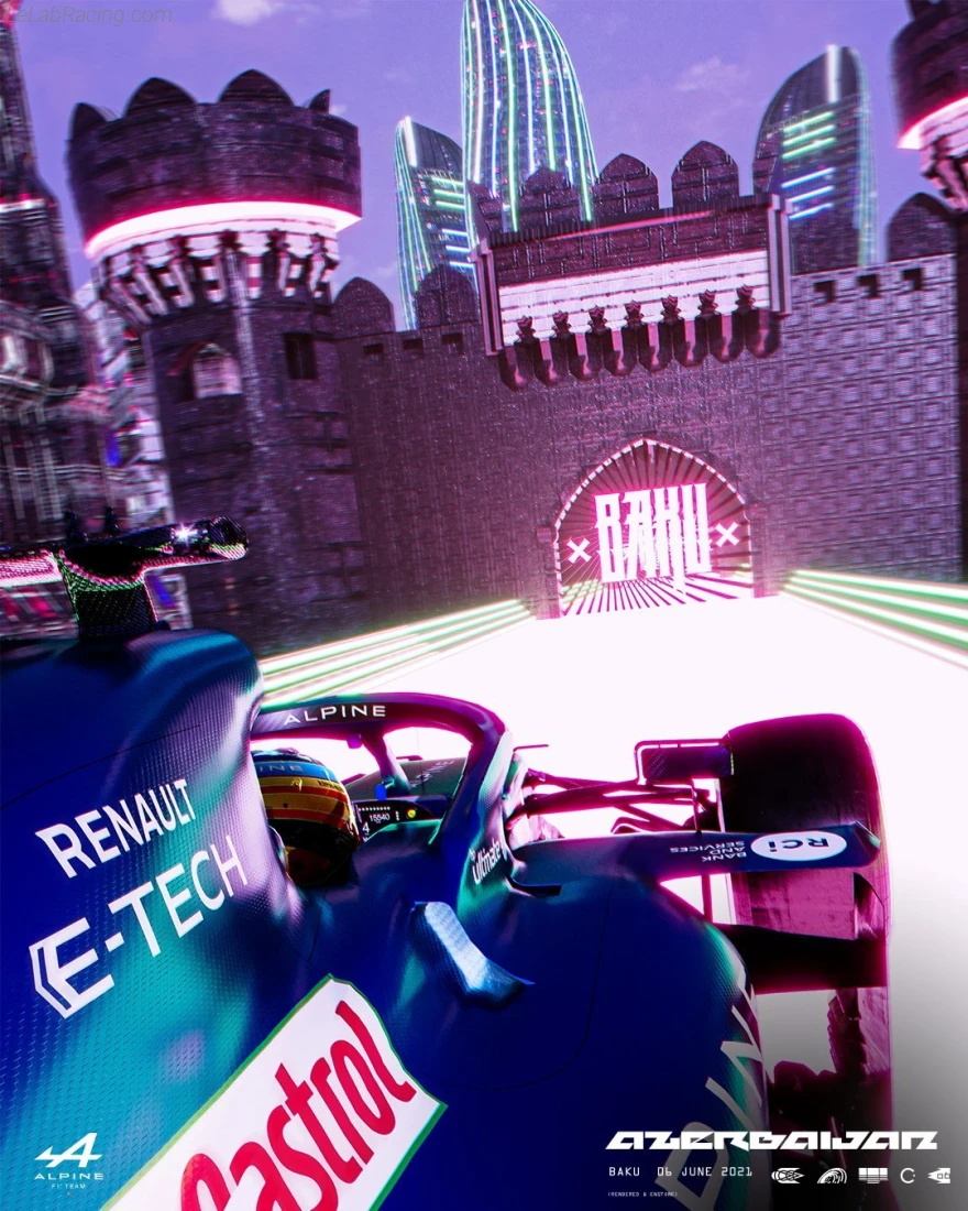 Poster équipe Grand Prix automobile d'Azerbaïdjan 2021