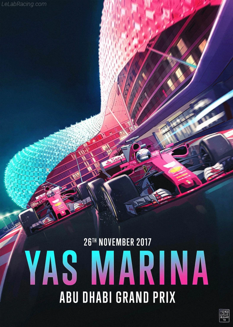 Poster équipe Grand Prix automobile d'Abou Dabi 2017