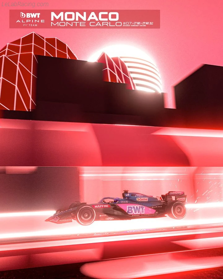 Poster équipe Grand Prix automobile de Monaco 2022