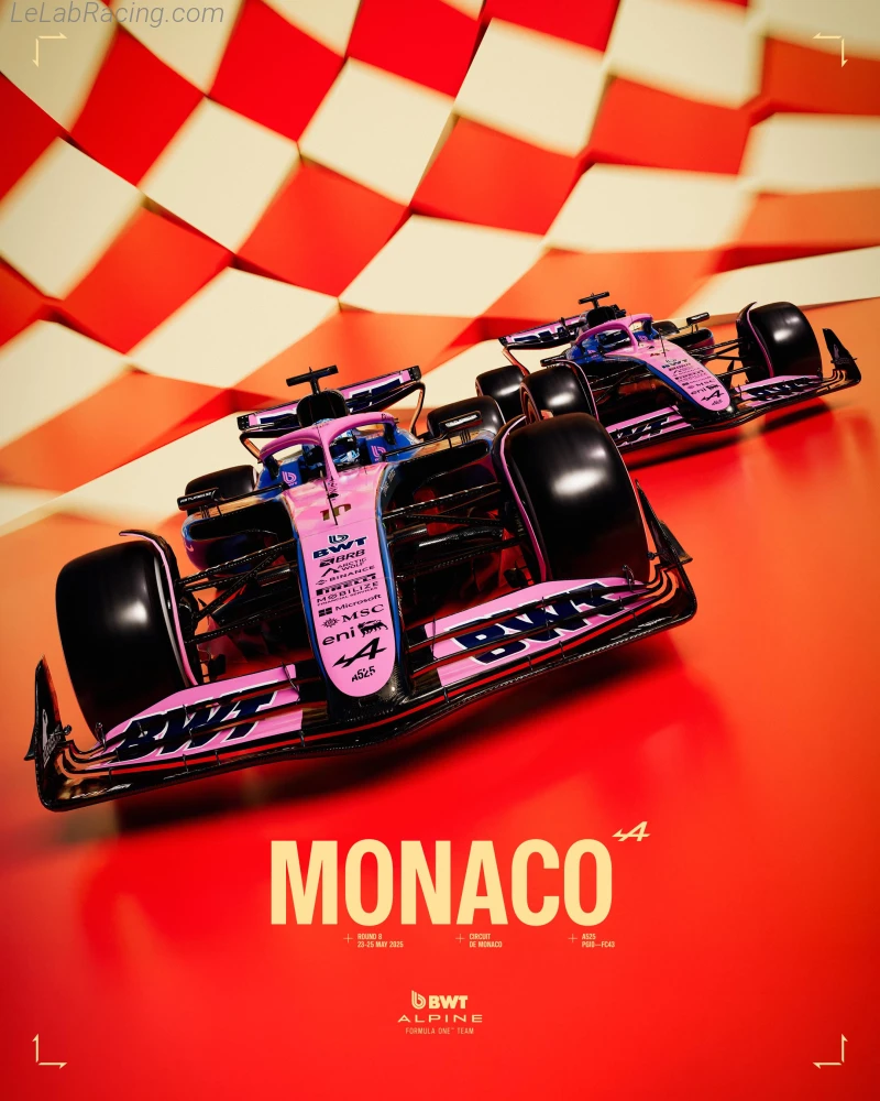 Poster équipe Grand Prix automobile de Monaco 2025