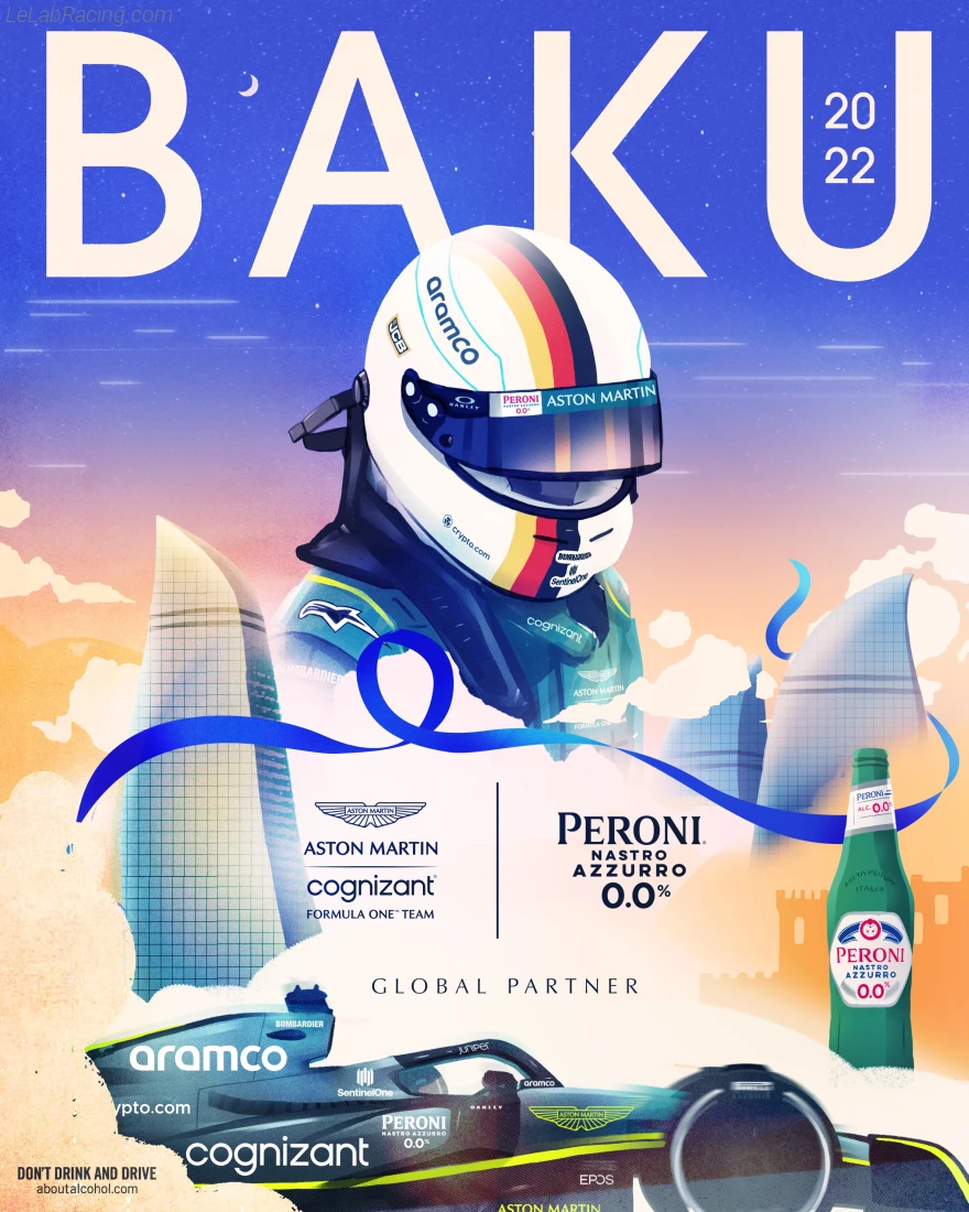 Poster équipe Grand Prix automobile d'Azerbaïdjan 2022