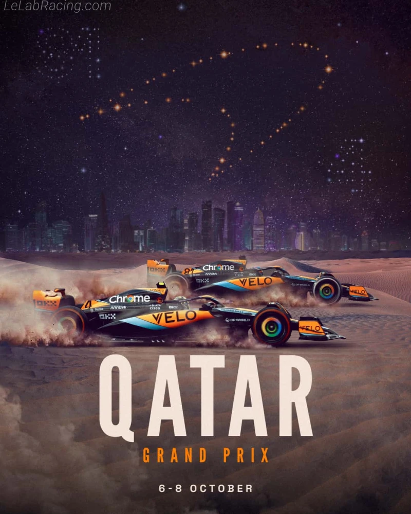 Poster équipe Grand Prix automobile du Qatar 2023
