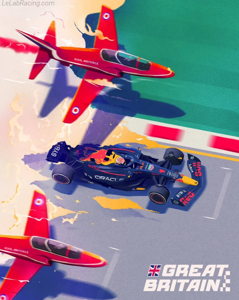 Poster équipe Grand Prix automobile de Grande-Bretagne 2023