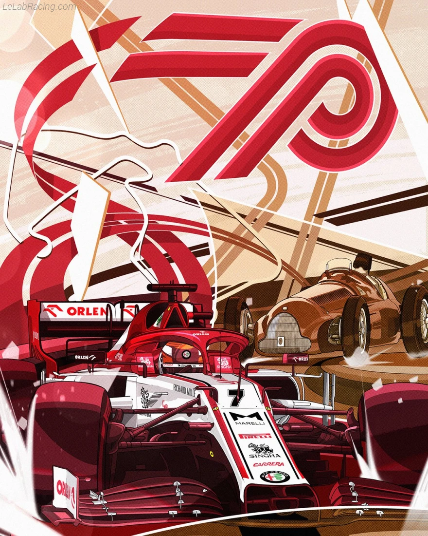 Poster équipe Grand Prix automobile du 70e anniversaire