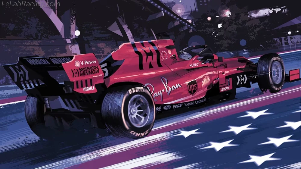 Poster équipe Grand Prix automobile des États-Unis 2019