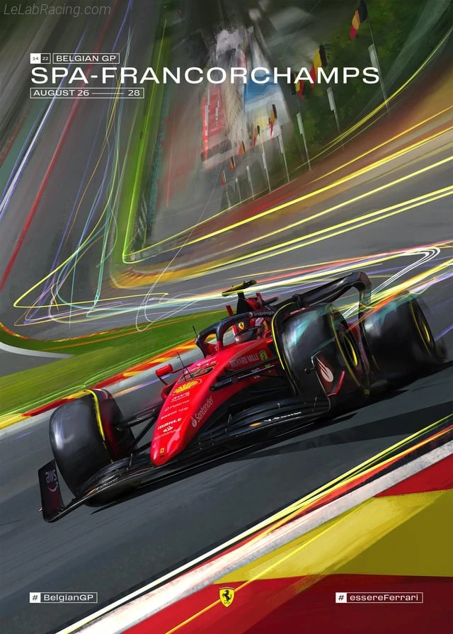 Poster équipe Grand Prix automobile de Belgique 2022