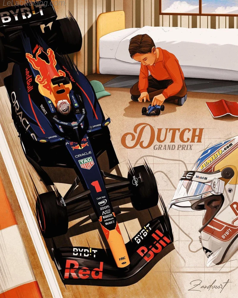 Poster équipe Grand Prix automobile des Pays-Bas 2023