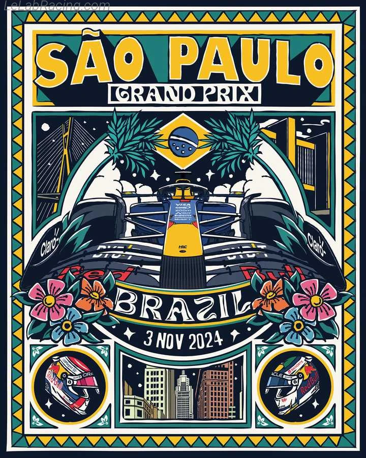 Poster équipe Grand Prix automobile de São Paulo 2024