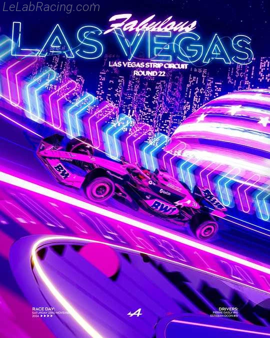 Poster équipe Grand Prix automobile de Las Vegas 2024