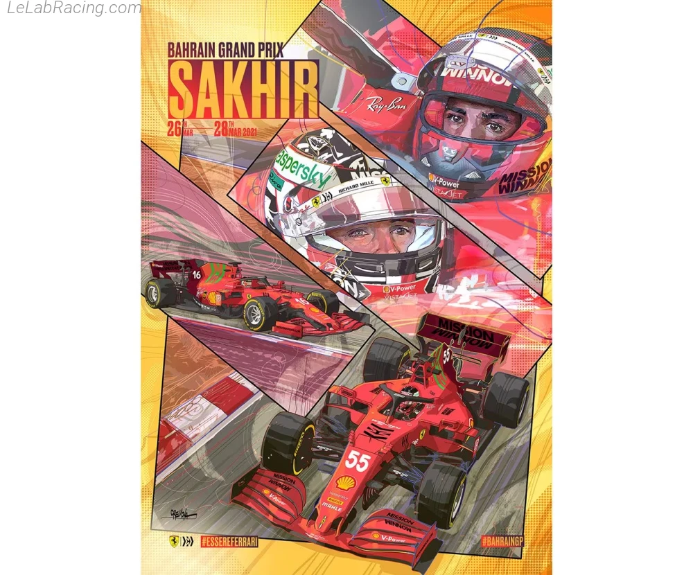 Poster équipe Grand Prix automobile de Bahreïn 2021