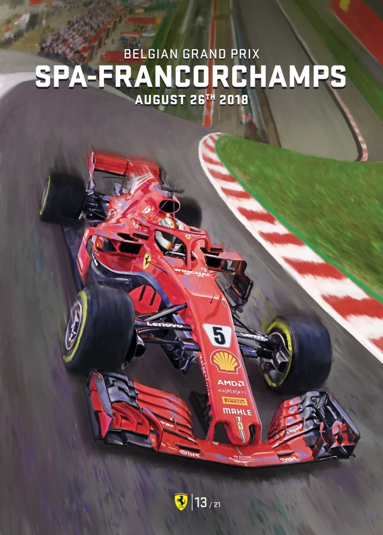 Poster équipe Grand Prix automobile de Belgique 2018