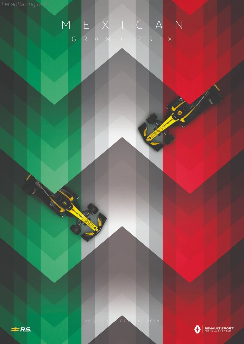Poster équipe Grand Prix automobile du Mexique 2018