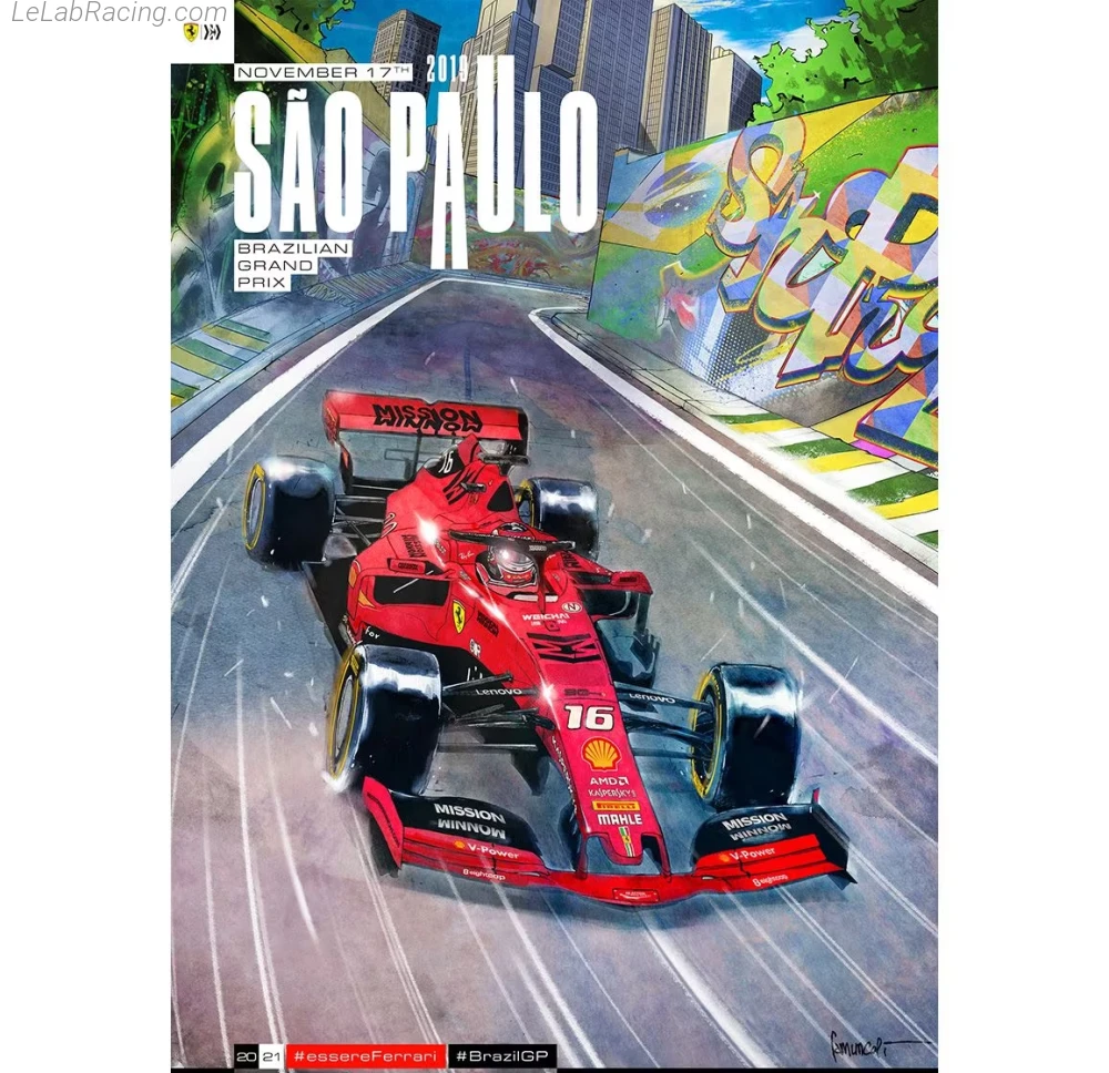 Poster équipe Grand Prix automobile du Brésil 2019