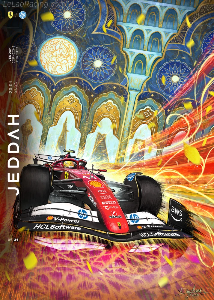 Poster équipe Grand Prix automobile d'Arabie saoudite 2025