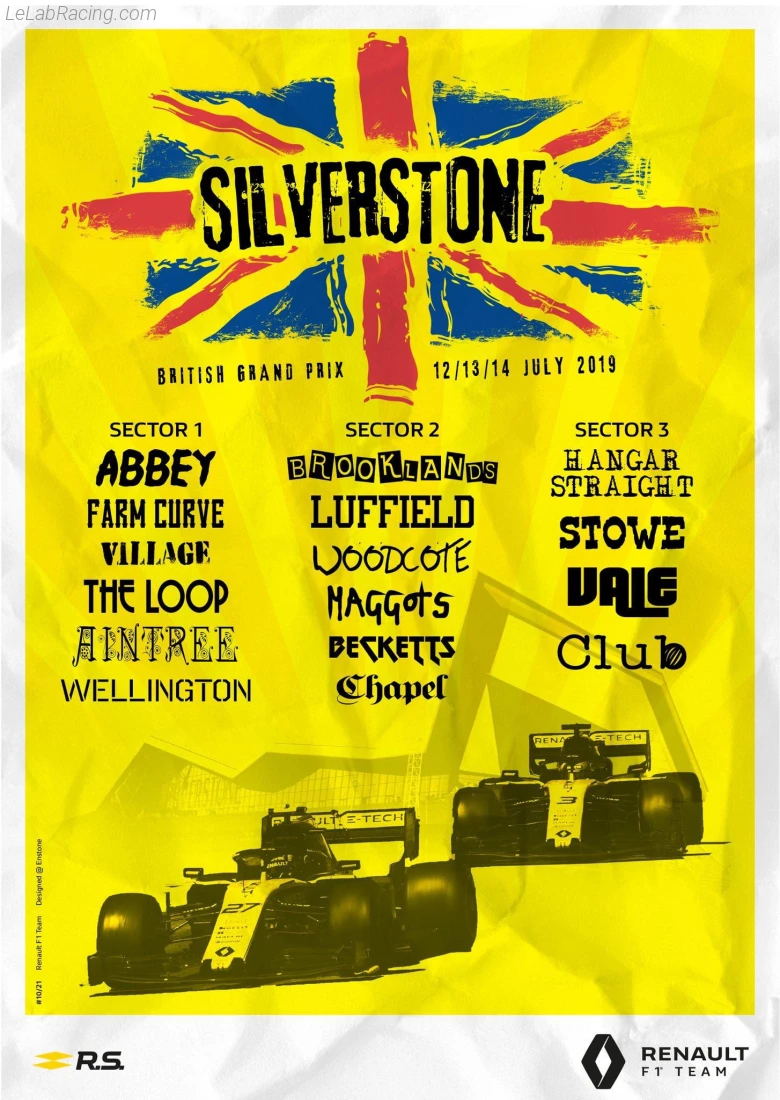 Poster équipe Grand Prix automobile de Grande-Bretagne 2019