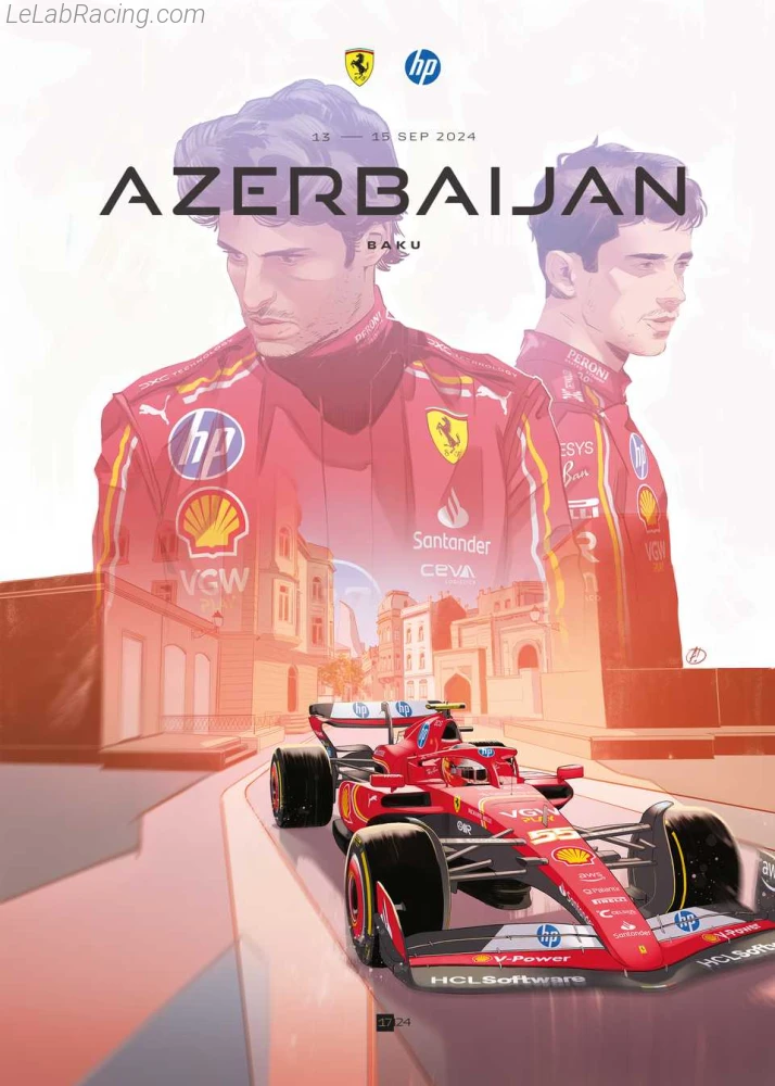 Poster équipe Grand Prix automobile d'Azerbaïdjan 2024